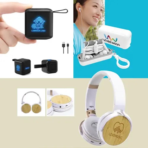 wired-earphone-and-mini-cube-bluetooth-speaker