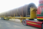Telescopic flatbed trailer heavy transport  in the UAE